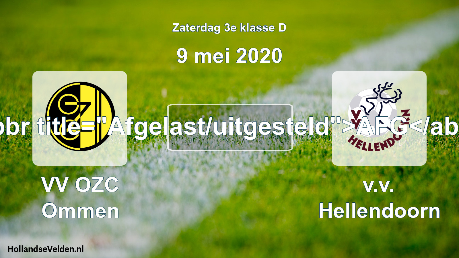Scheduled Match: VV OZC Ommen - v.v. Hellendoorn (9 May 2020)