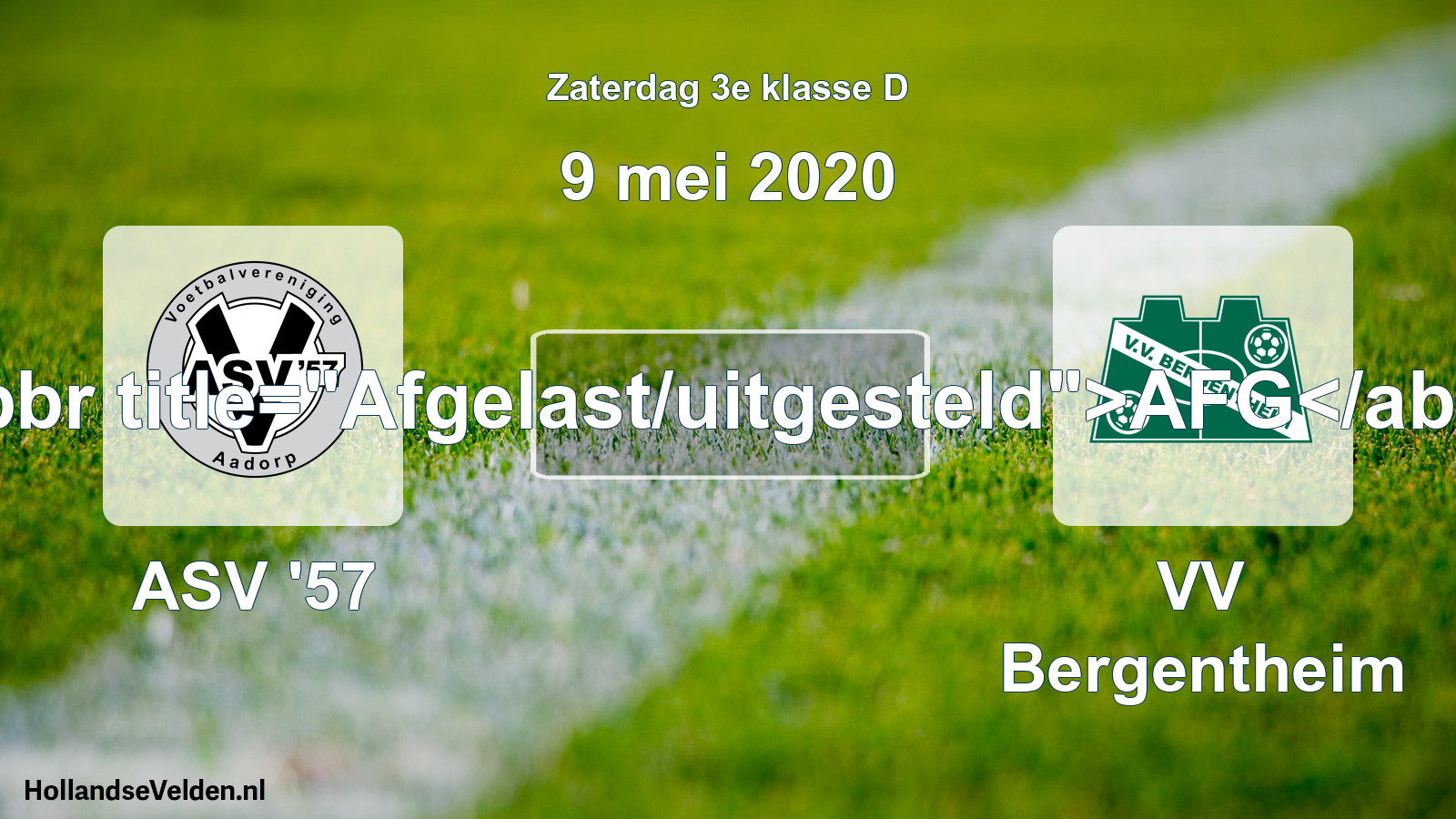 Scheduled Match: ASV '57 - VV Bergentheim (9 May 2020)