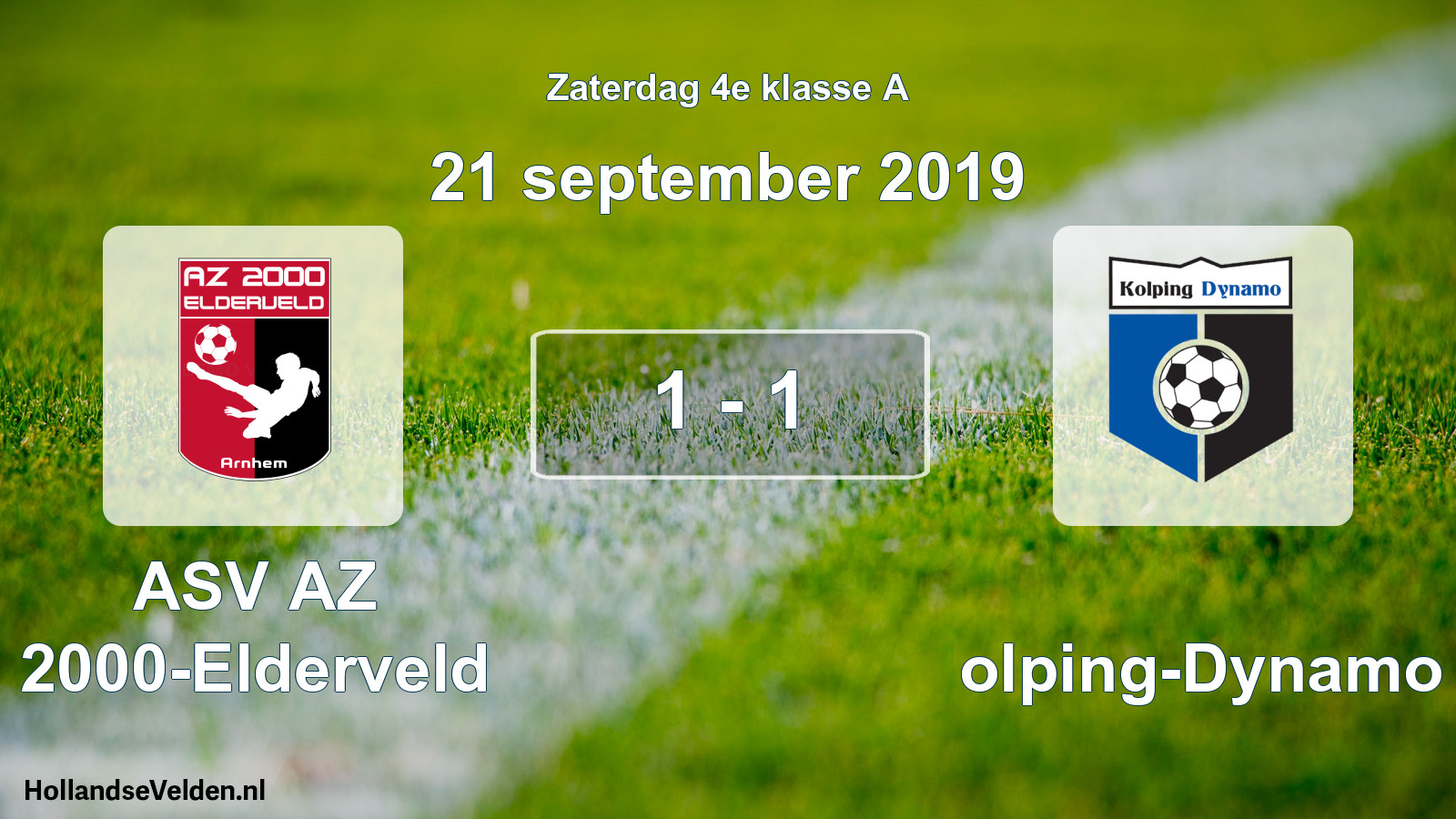 Total number of matches played: ASV AZ 2000-Elderveld - Kolping-Dynamo 1 - 1 (21 September 2019)
