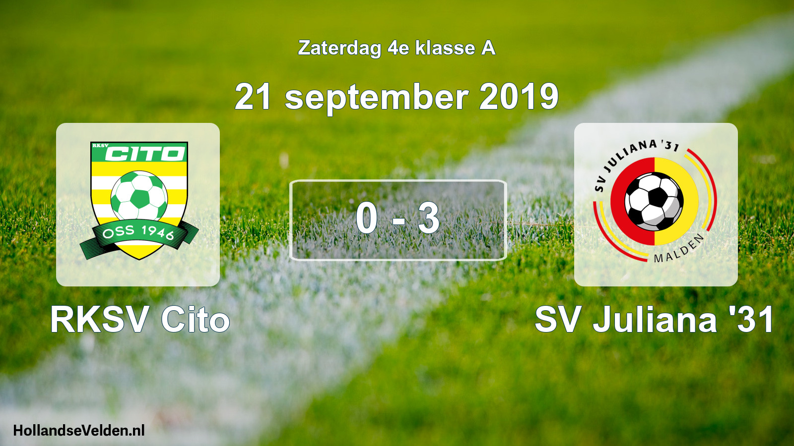 Total number of matches played: RKSV Cito - SV Juliana '31 0 - 3 (21 September 2019)