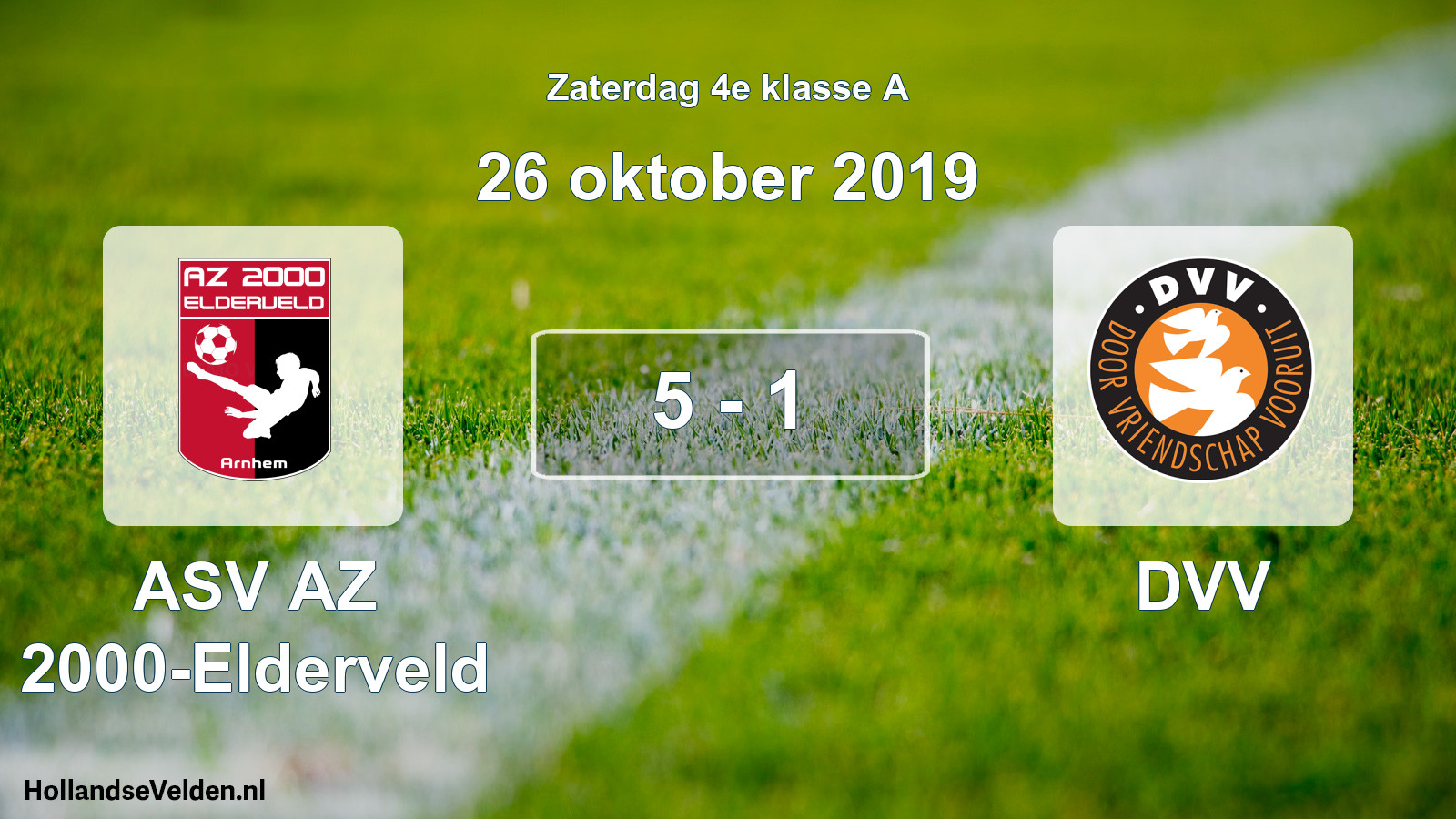 Total number of matches played: ASV AZ 2000-Elderveld - DVV 5 - 1 (26 October 2019)