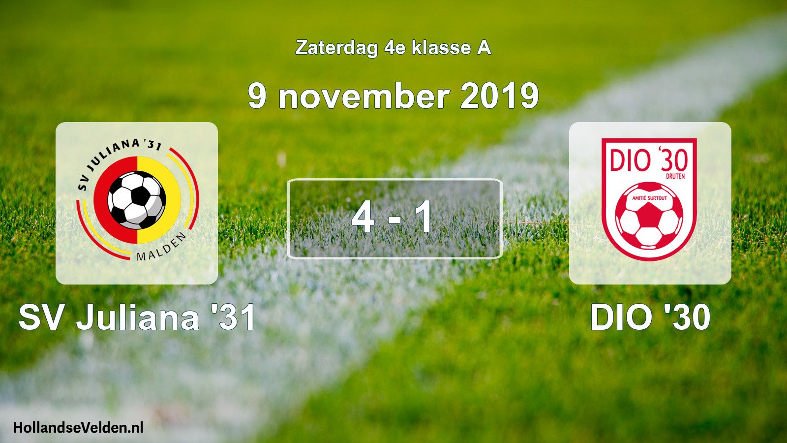 Total number of matches played: SV Juliana '31 - DIO '30 4 - 1 (9 November 2019)