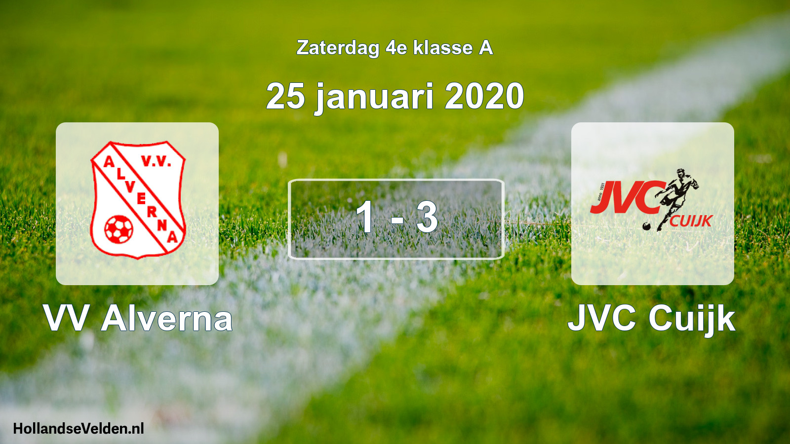 Total number of matches played: VV Alverna - JVC Cuijk 1 - 3 (25 January 2020)