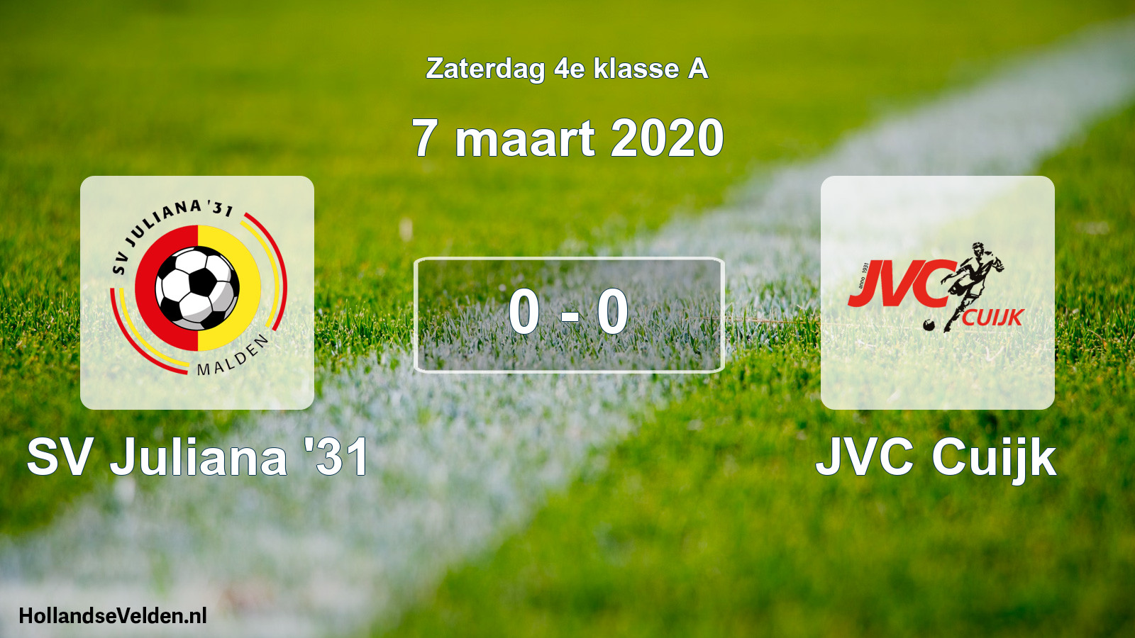 Total number of matches played: SV Juliana '31 - JVC Cuijk 0 - 0 (7 March 2020)