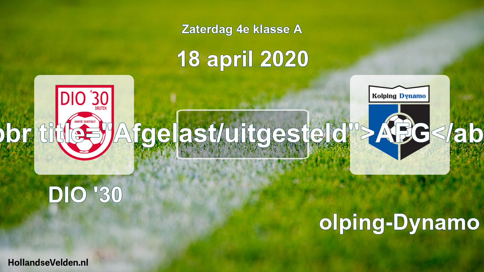 Scheduled Match: DIO '30 - Kolping-Dynamo (18 April 2020)