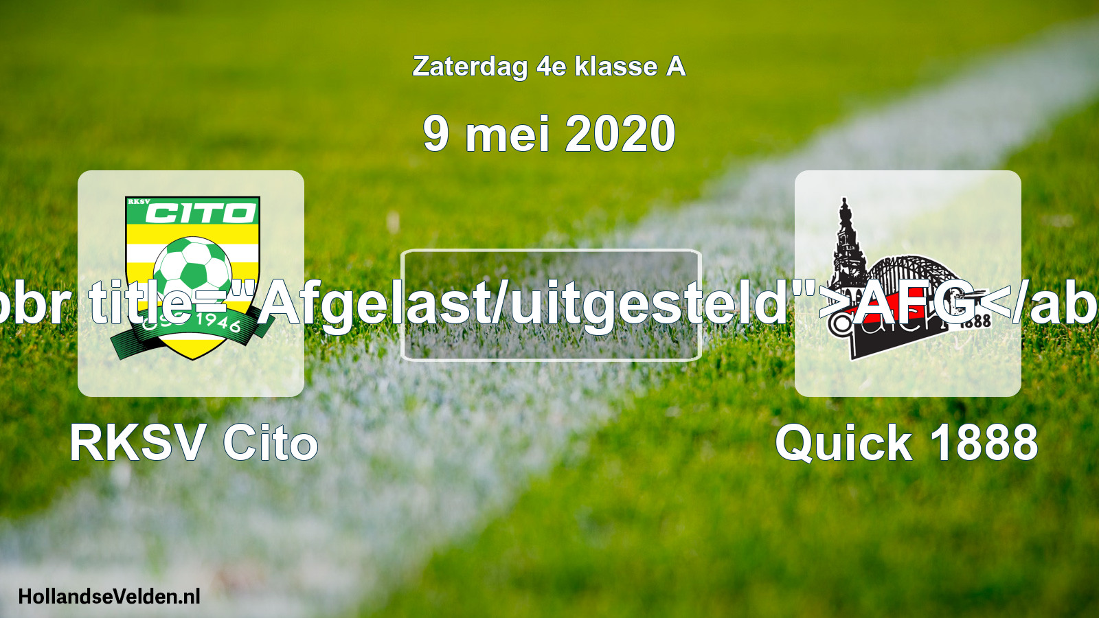 Scheduled Match: RKSV Cito - Quick 1888 (9 May 2020)