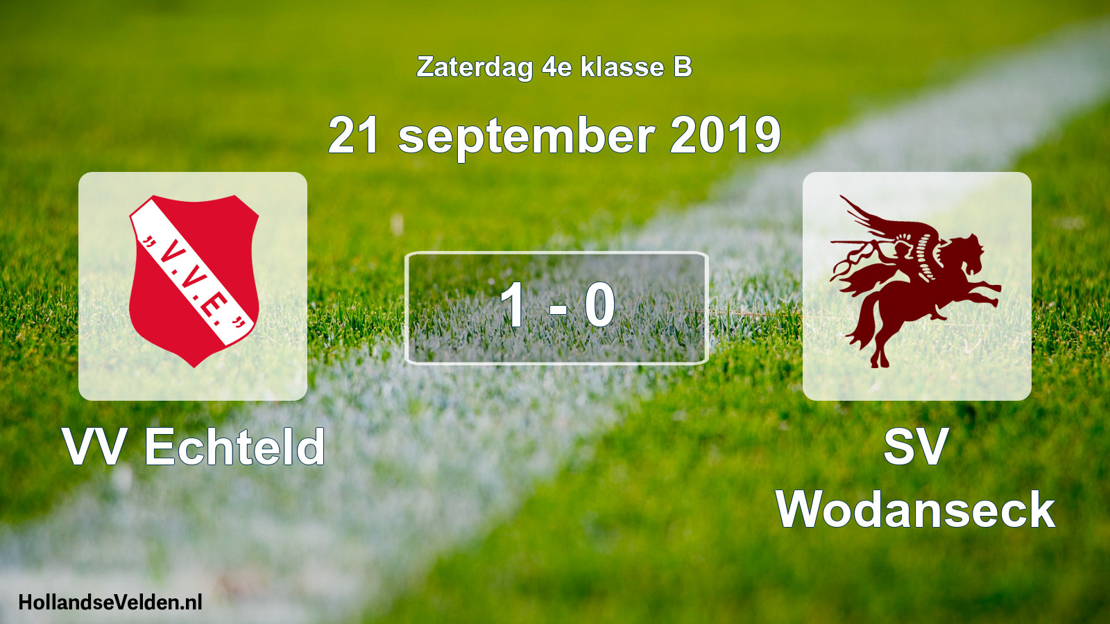 Total number of matches played: VV Echteld - SV Wodanseck 1 - 0 (21 September 2019)