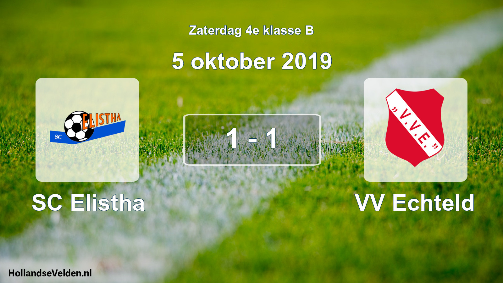 Total number of matches played: SC Elistha - VV Echteld 1 - 1 (5 October 2019)