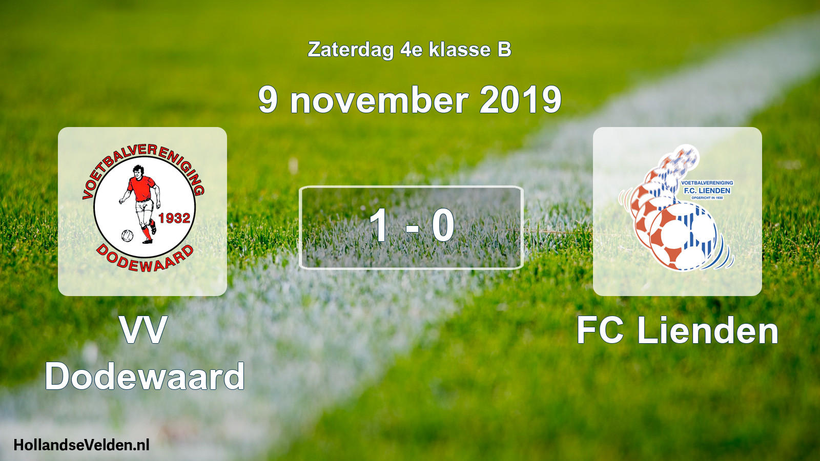 Total number of matches played: VV Dodewaard - FC Lienden 1 - 0 (9 November 2019)