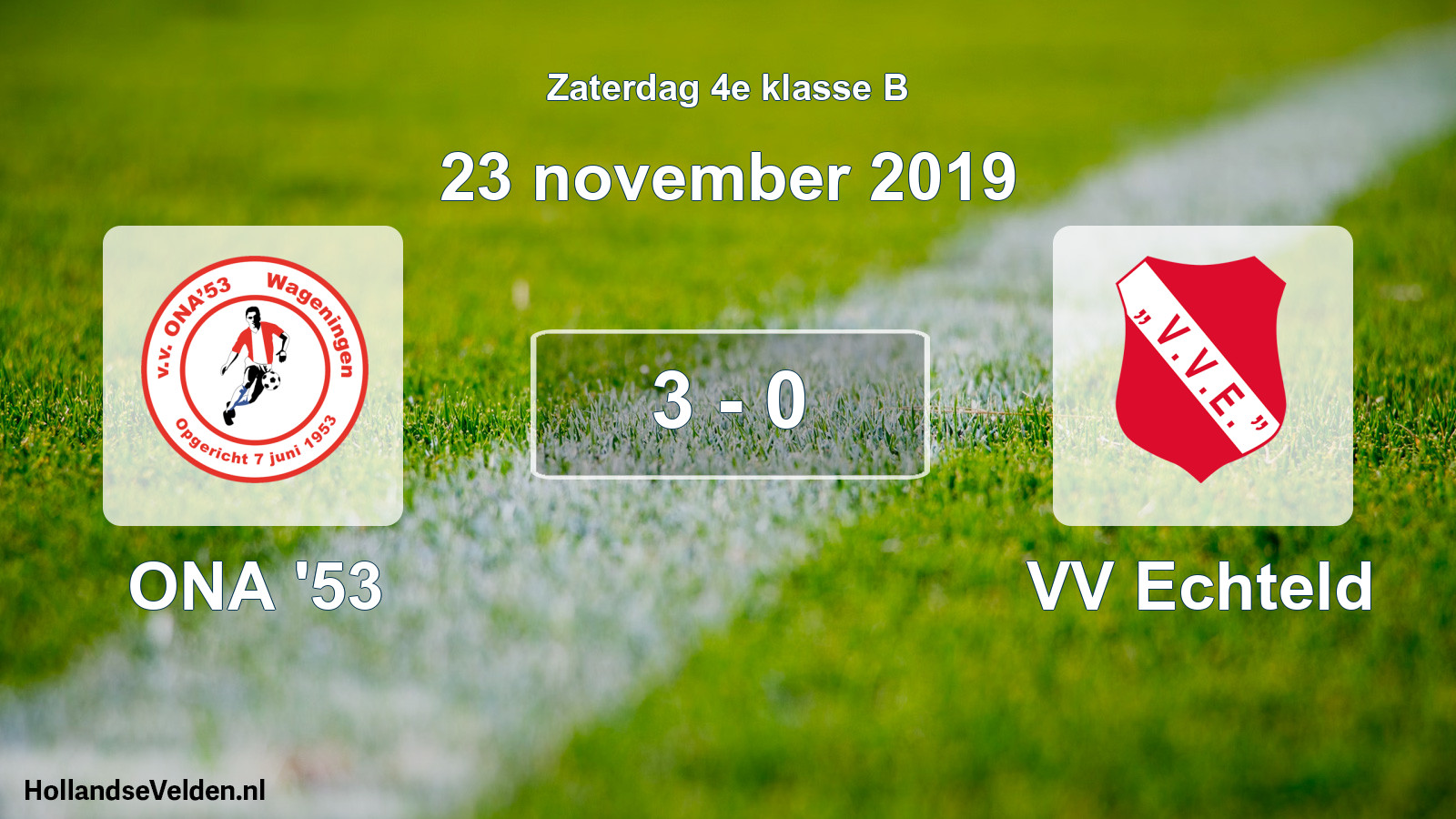 Total number of matches played: ONA '53 - VV Echteld 3 - 0 (23 November 2019)