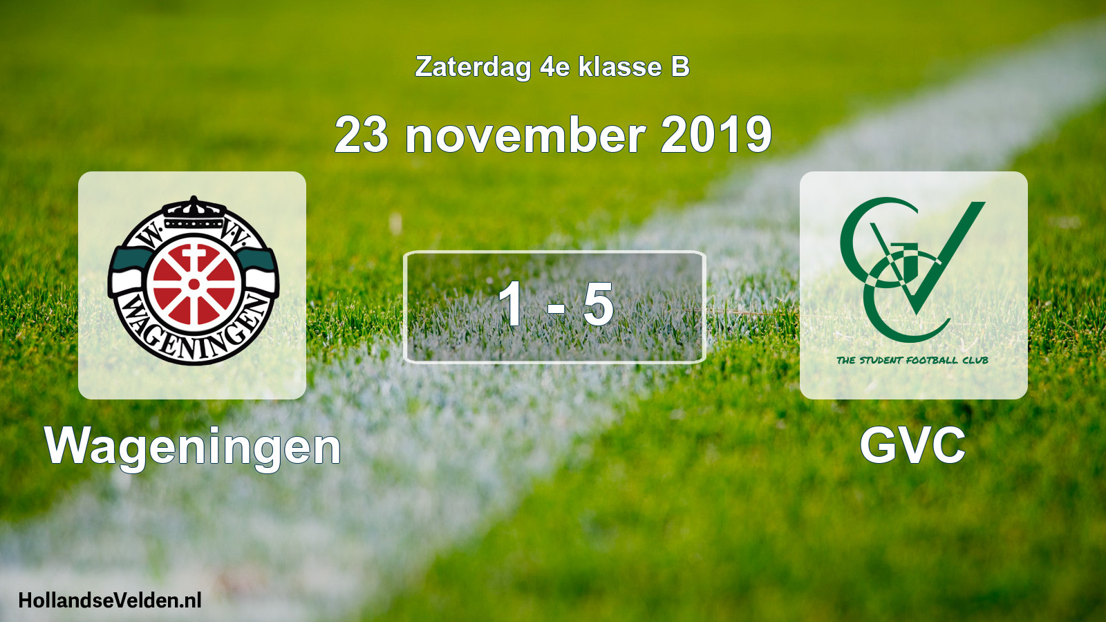 Total number of matches played: Wageningen - GVC 1 - 5 (23 November 2019)