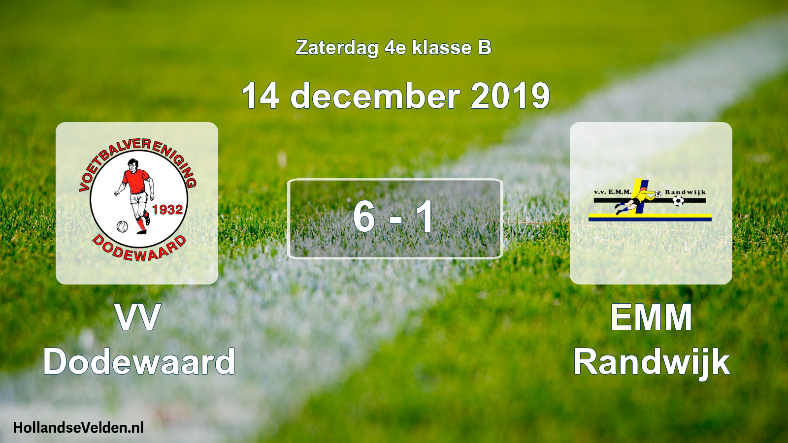 Total number of matches played: VV Dodewaard - EMM Randwijk 6 - 1 (14 December 2019)