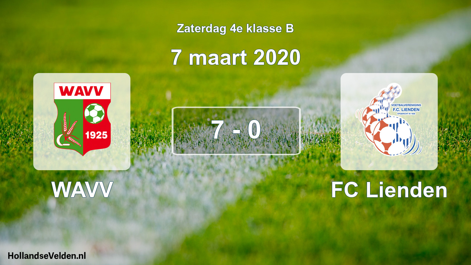 Total number of matches played: WAVV - FC Lienden 7 - 0 (7 March 2020)