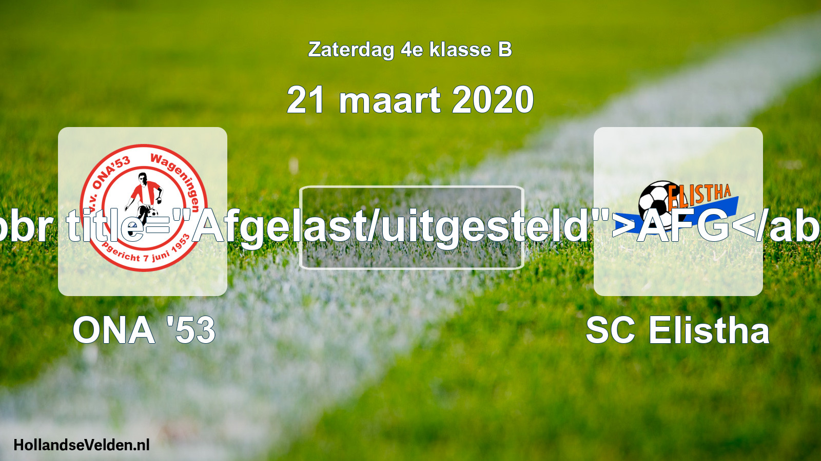 Scheduled Match: ONA '53 - SC Elistha (21 March 2020)