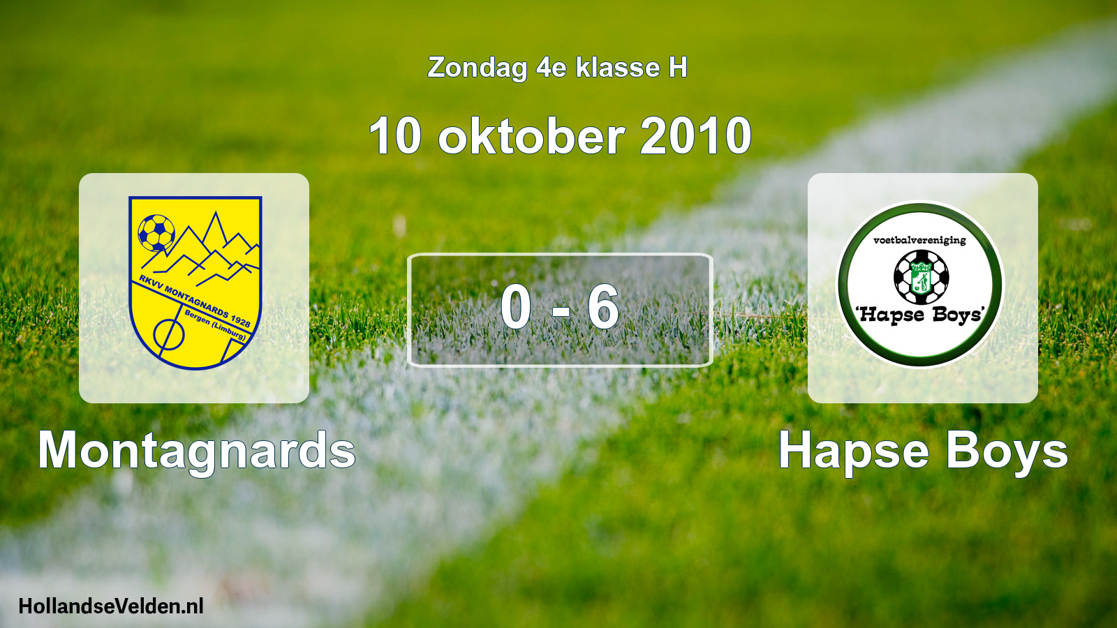 Total number of matches played: Montagnards - Hapse Boys 0 - 6 (10 October 2010)