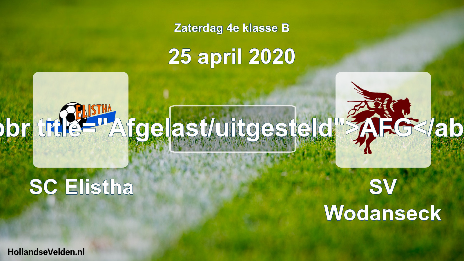 Scheduled Match: SC Elistha - SV Wodanseck (25 April 2020)