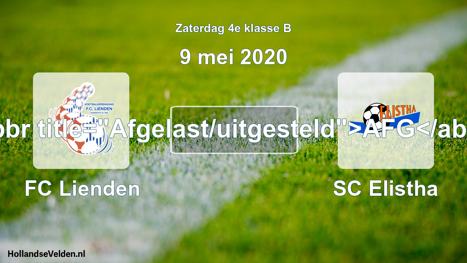 Scheduled Match: FC Lienden - SC Elistha (9 May 2020)