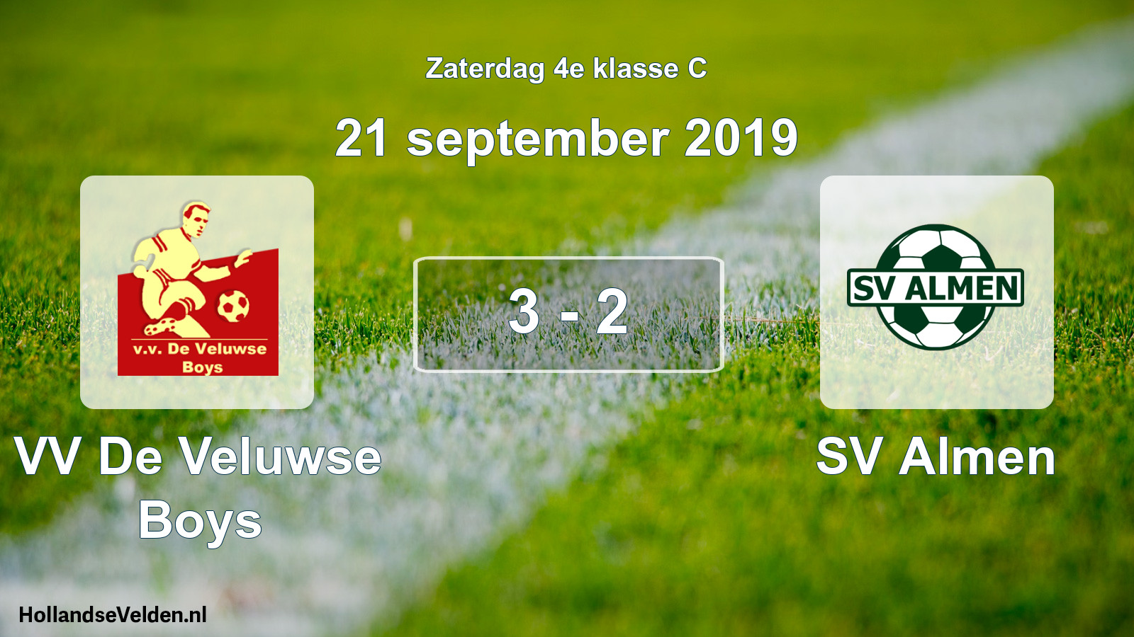 Total number of matches played: VV De Veluwse Boys - SV Almen 3 - 2 (21 September 2019)