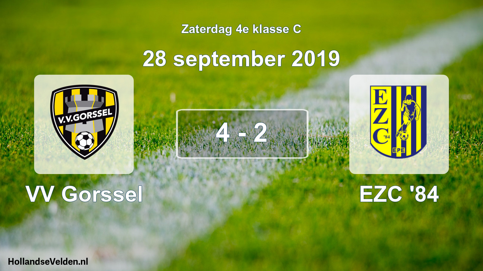 Total number of matches played: VV Gorssel - EZC '84 4 - 2 (28 September 2019)