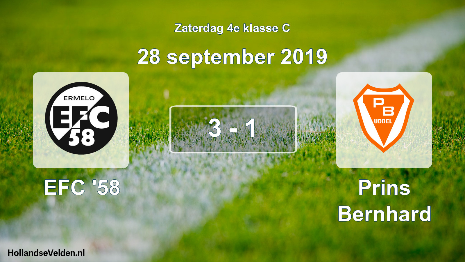Total number of matches played: EFC '58 - Prins Bernhard 3 - 1 (28 September 2019)