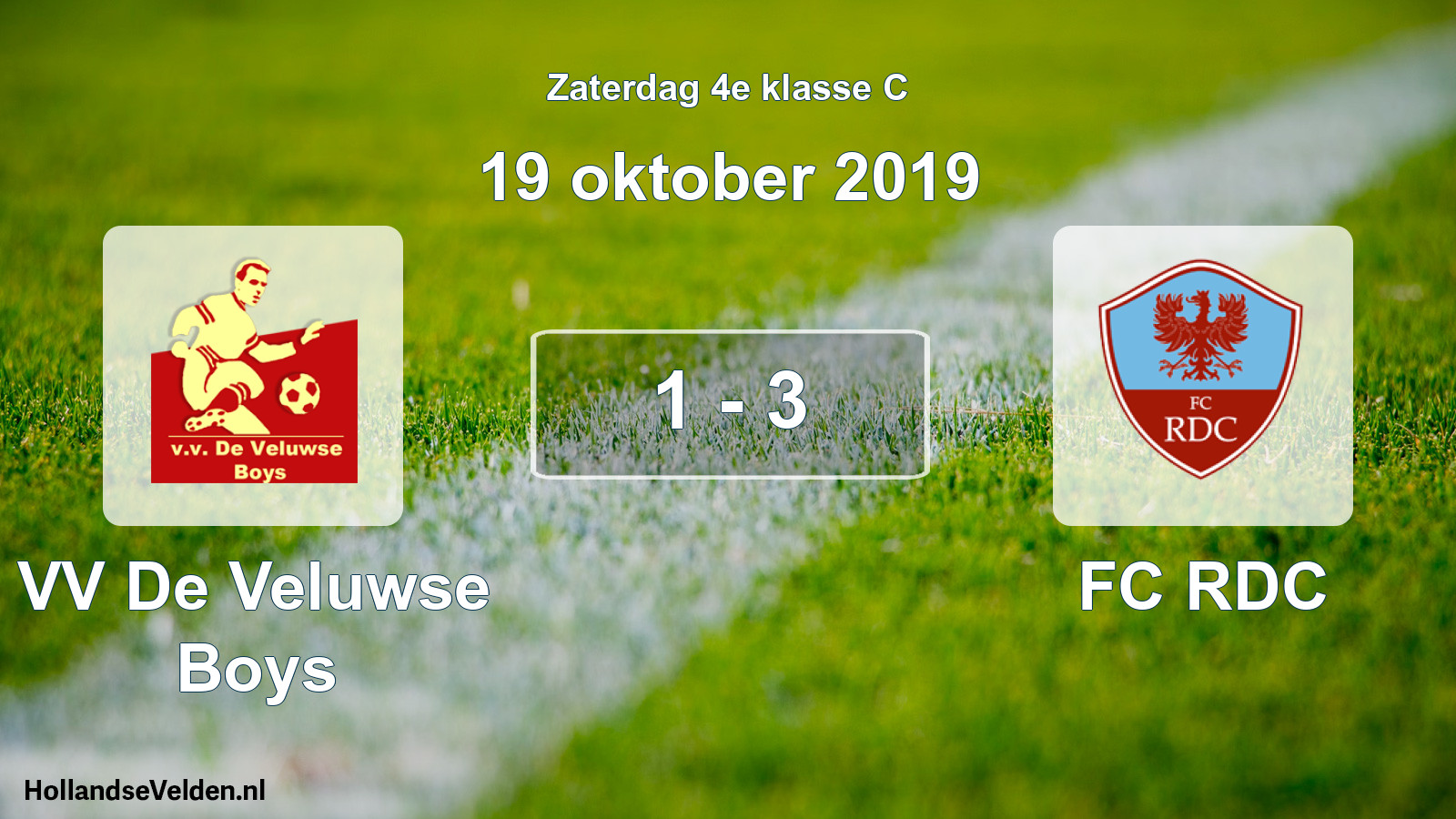 Total number of matches played: VV De Veluwse Boys - FC RDC 1 - 3 (19 October 2019)