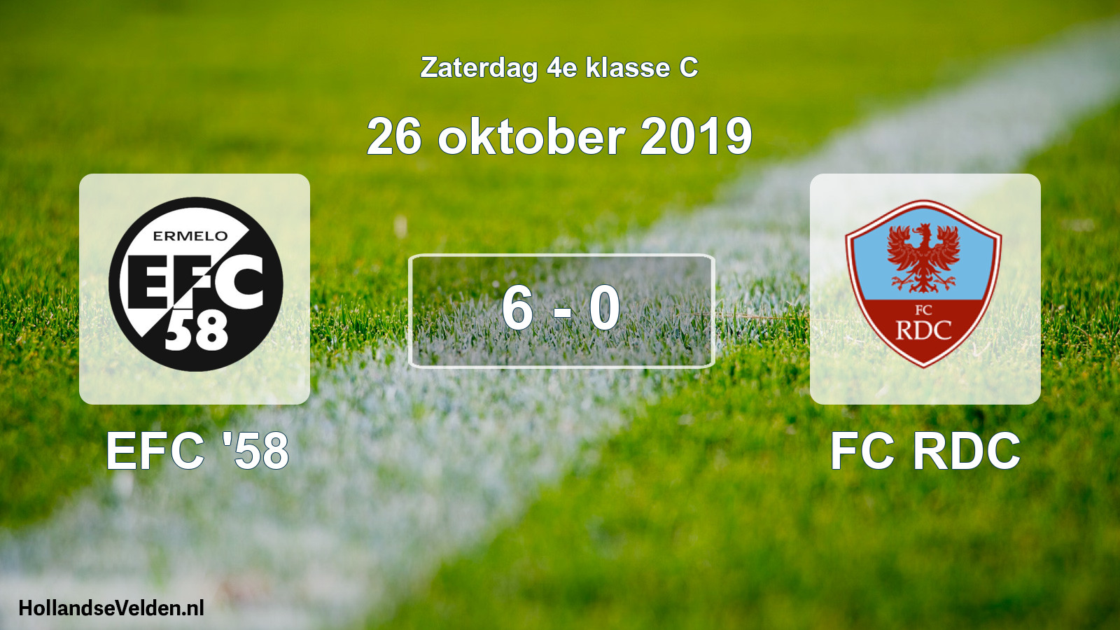 Total number of matches played: EFC '58 - FC RDC 6 - 0 (26 October 2019)