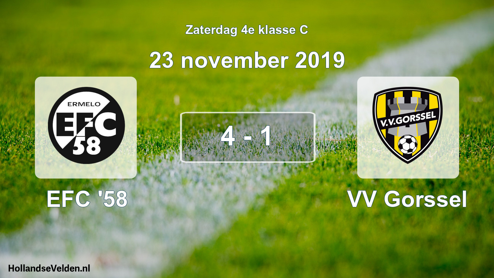 Total number of matches played: EFC '58 - VV Gorssel 4 - 1 (23 November 2019)
