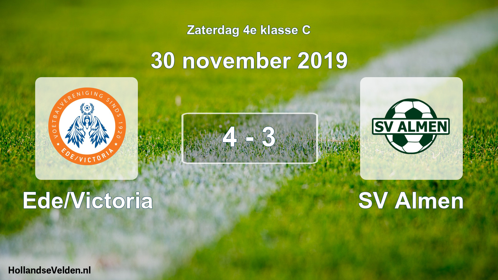 Total number of matches played: Ede/Victoria - SV Almen 4 - 3 (30 November 2019)