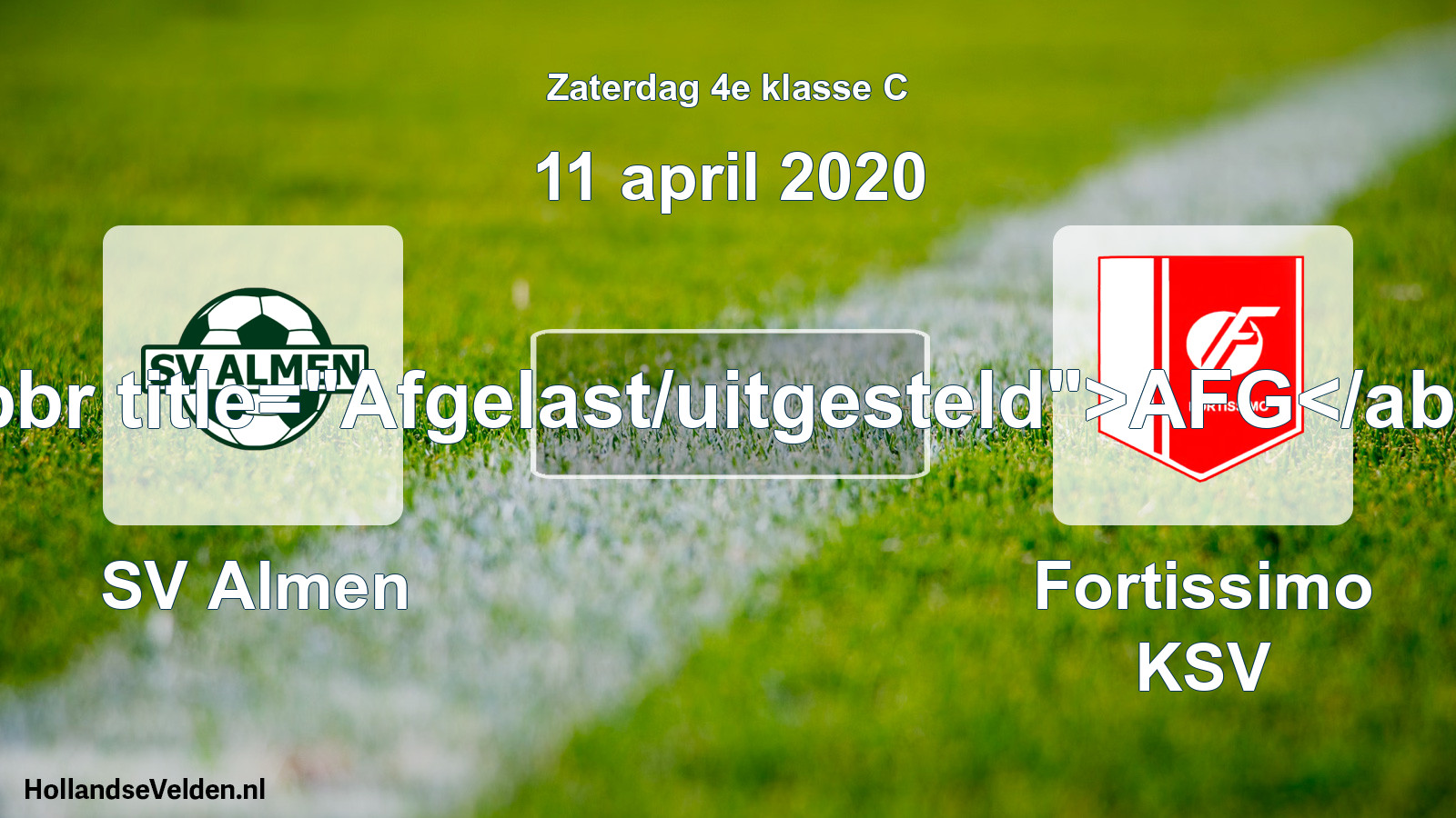 Scheduled Match: SV Almen - Fortissimo KSV (11 April 2020)