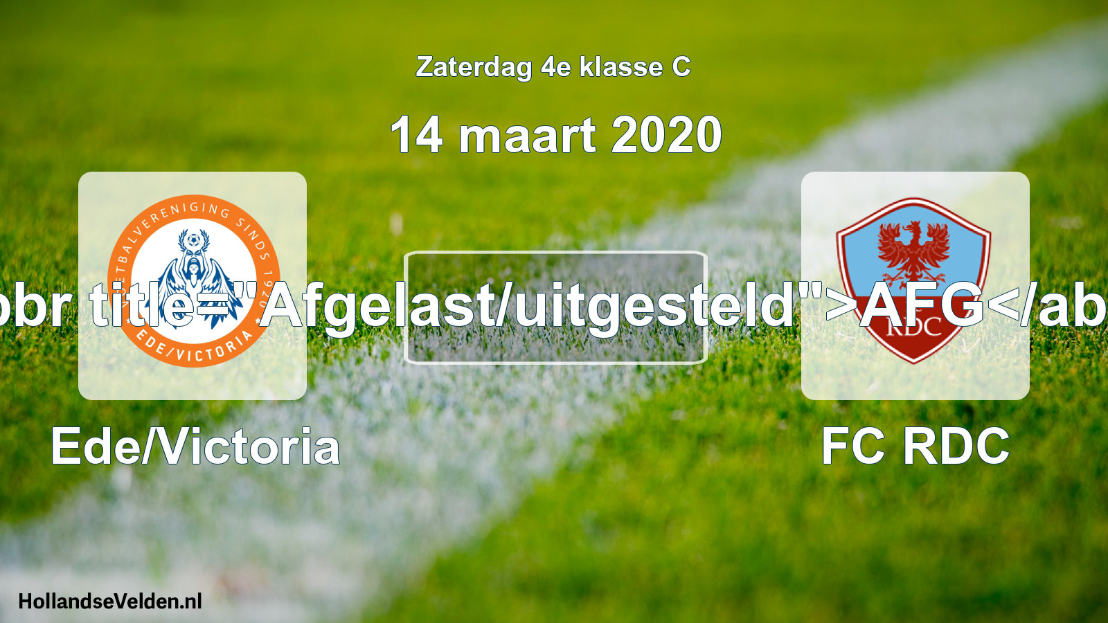Scheduled Match: Ede/Victoria - FC RDC (14 March 2020)