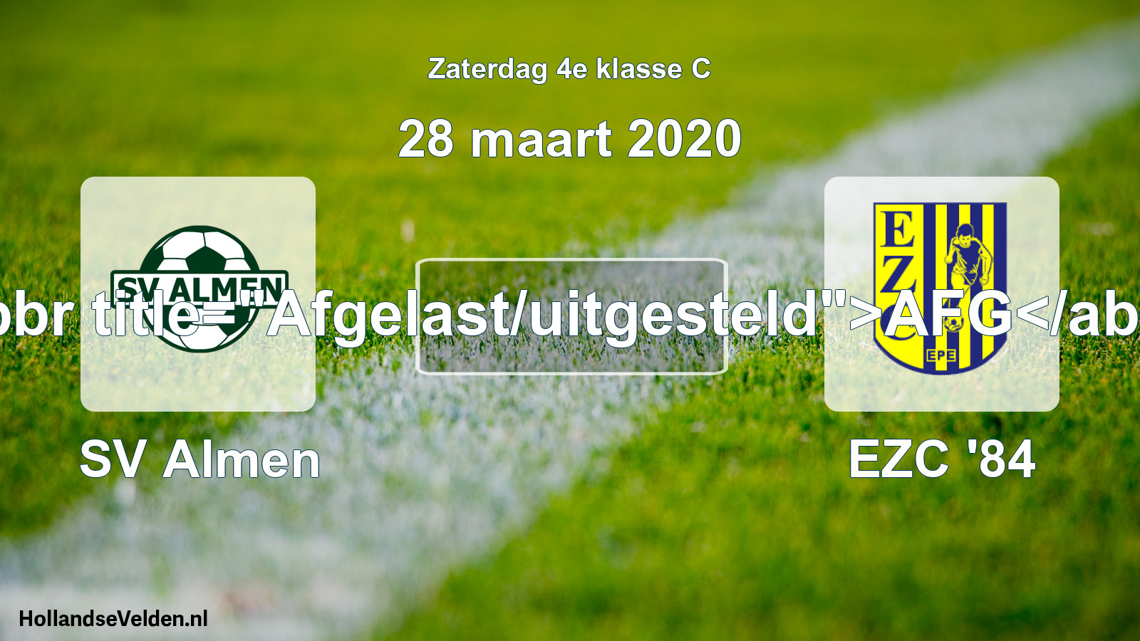 Scheduled Match: SV Almen - EZC '84 (28 March 2020)