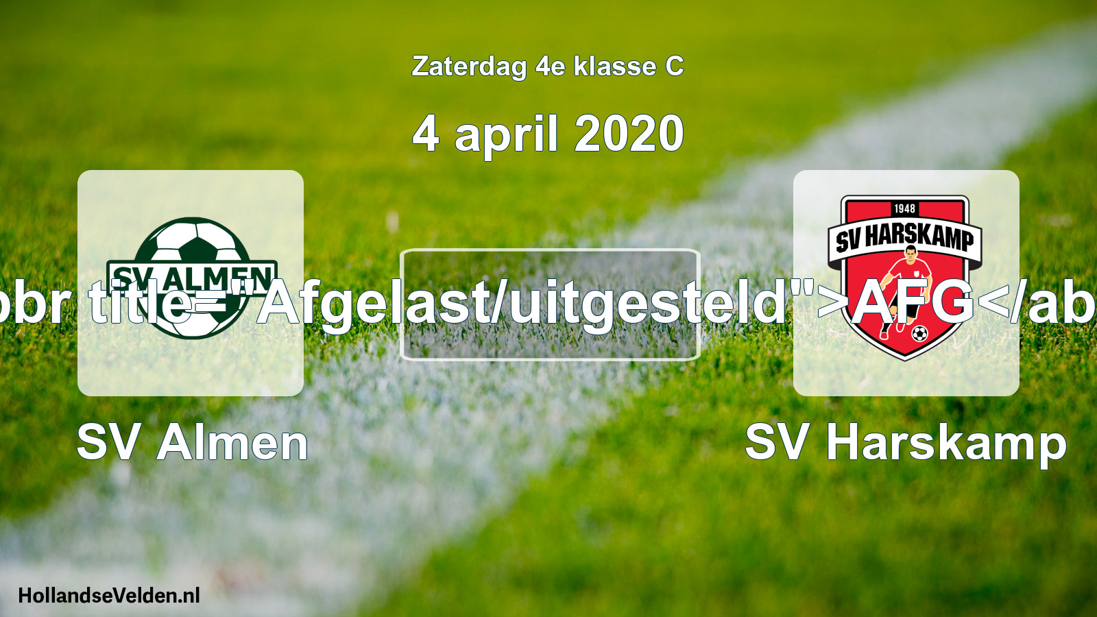 Scheduled Match: SV Almen - SV Harskamp (4 April 2020)