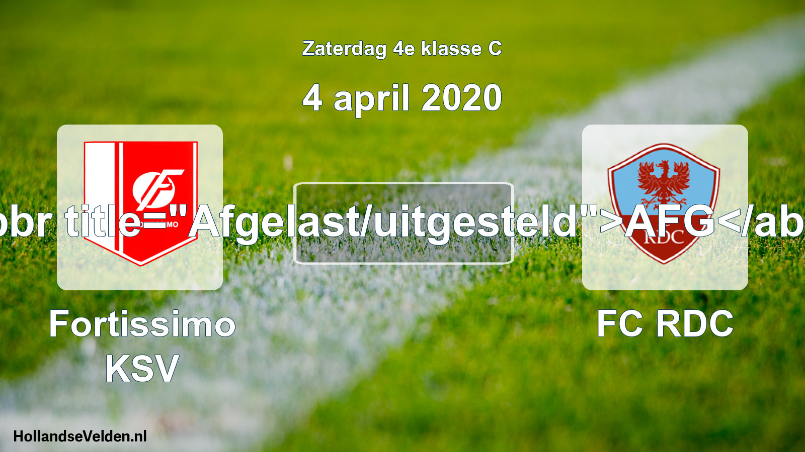 Scheduled Match: Fortissimo KSV - FC RDC (4 April 2020)