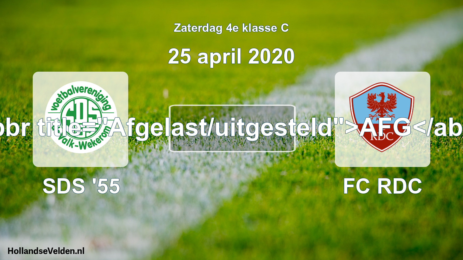 Scheduled Match: SDS '55 - FC RDC (25 April 2020)