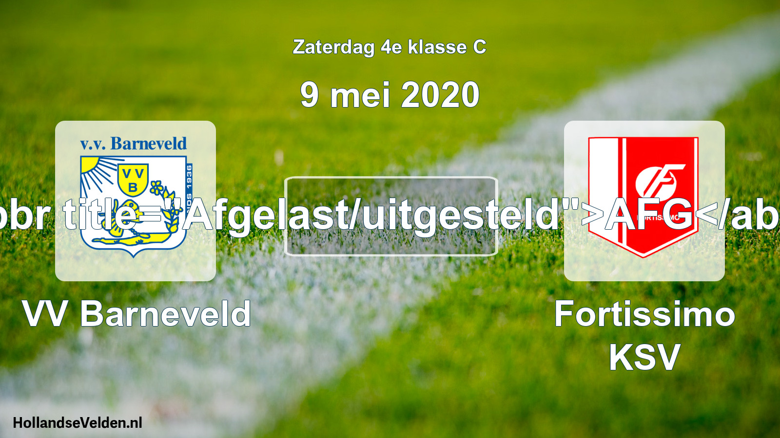 Scheduled Match: VV Barneveld - Fortissimo KSV (9 May 2020)