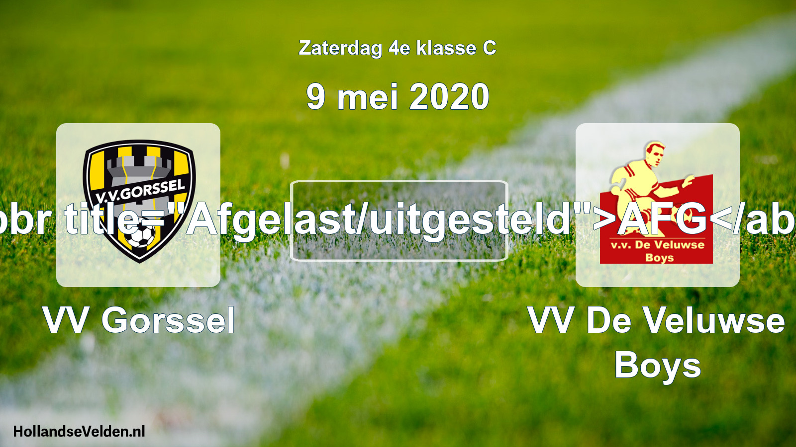Scheduled Match: VV Gorssel - VV De Veluwse Boys (9 May 2020)