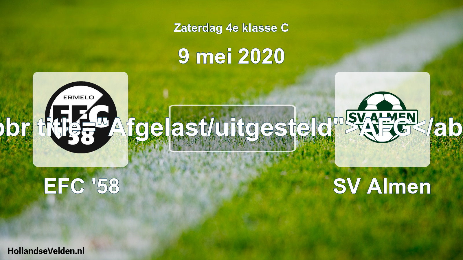 Scheduled Match: EFC '58 - SV Almen (9 May 2020)
