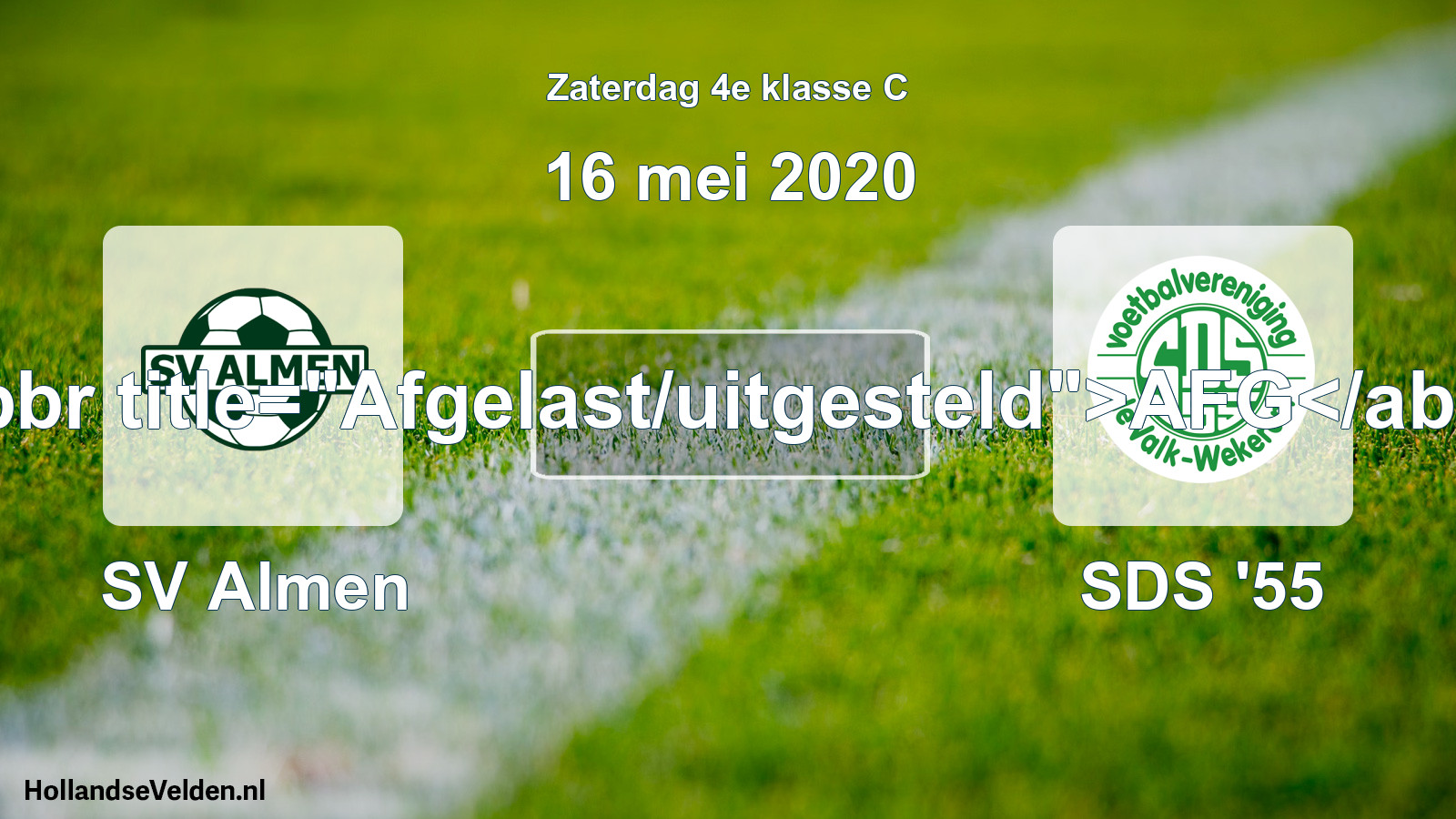 Scheduled Match: SV Almen - SDS '55 (16 May 2020)
