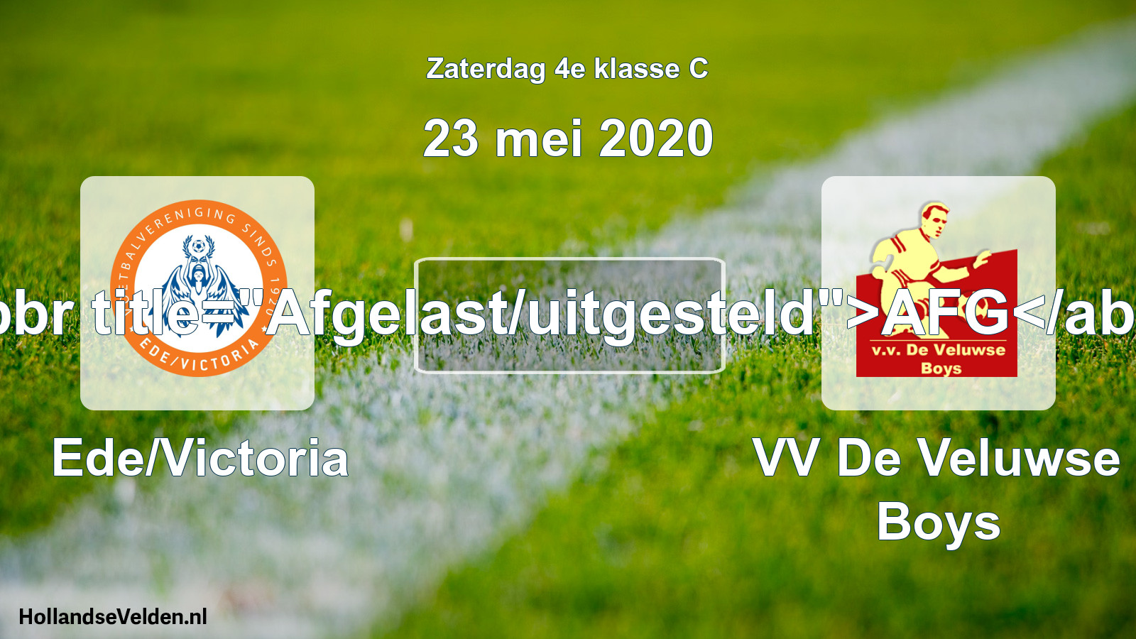 Scheduled Match: Ede/Victoria - VV De Veluwse Boys (23 May 2020)