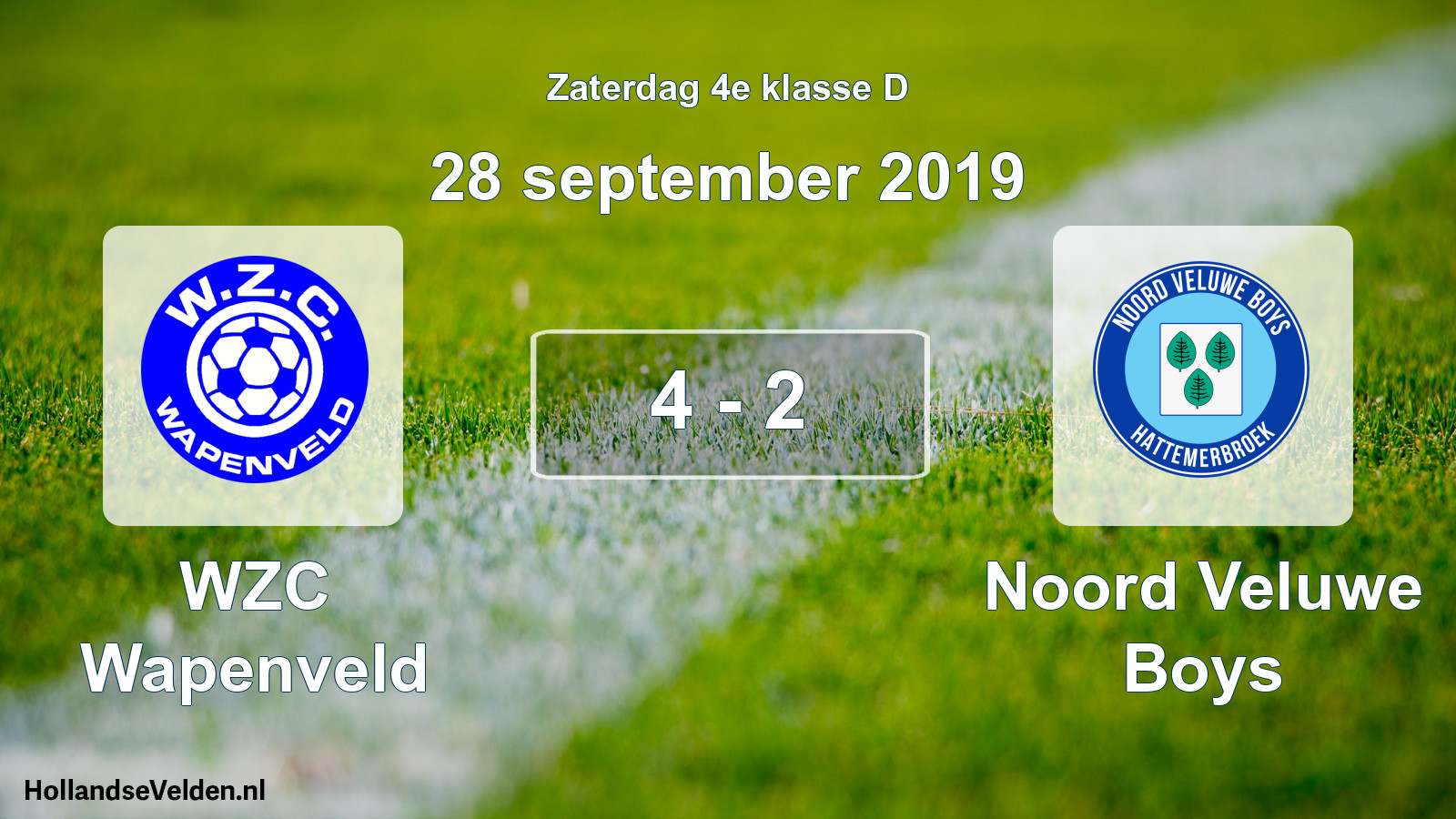 Total number of matches played: WZC Wapenveld - Noord Veluwe Boys 4 - 2 (28 September 2019)
