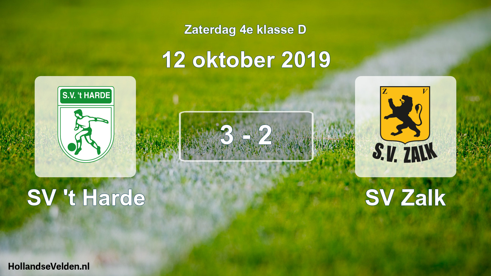 Total number of matches played: SV 't Harde - SV Zalk 3 - 2 (12 October 2019)