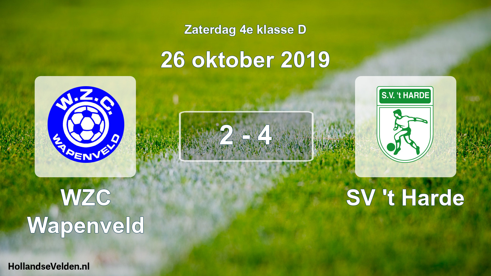 Total number of matches played: WZC Wapenveld - SV 't Harde 2 - 4 (26 October 2019)