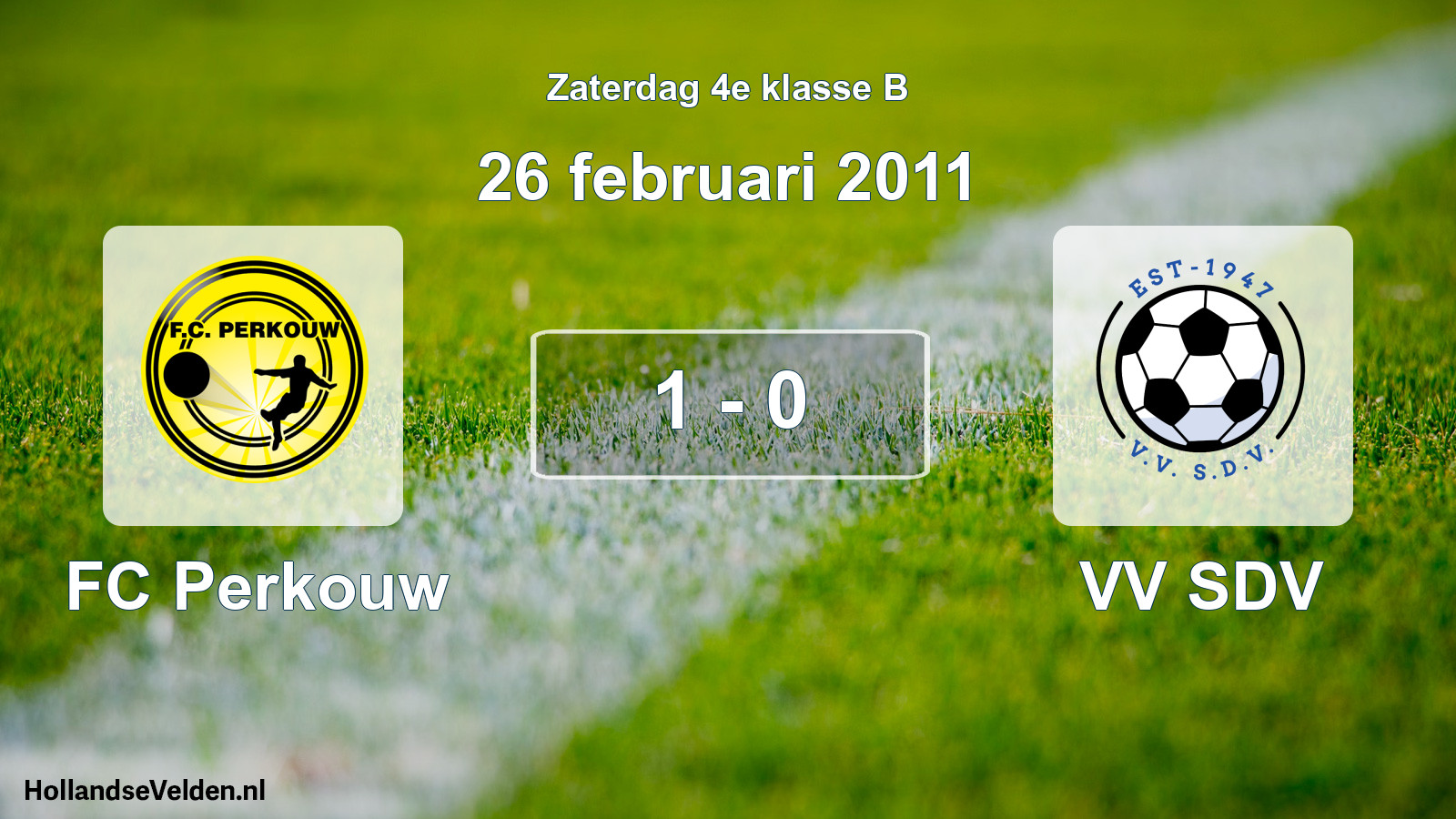 Total number of matches played: FC Perkouw - VV SDV 1 - 0 (26 February 2011)