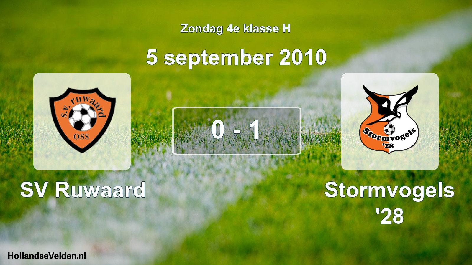 Total number of matches played: SV Ruwaard - Stormvogels '28 0 - 1 (5 September 2010)