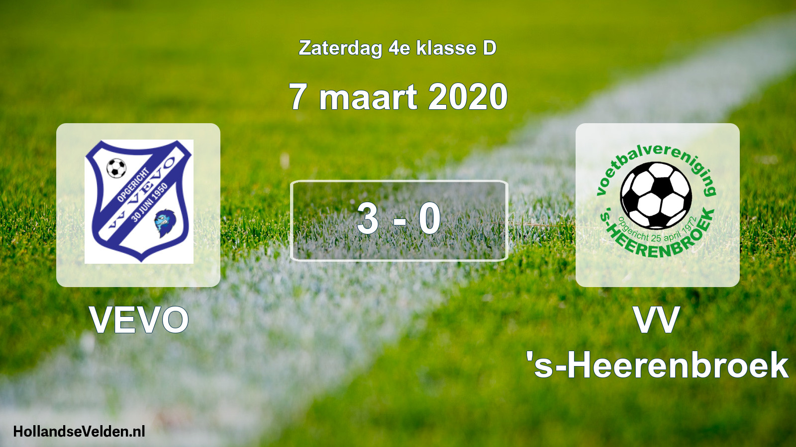 Total number of matches played: VEVO - VV 's-Heerenbroek 3 - 0 (7 March 2020)