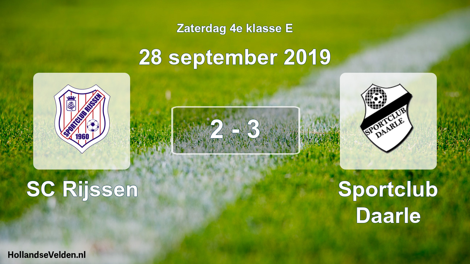 Total number of matches played: SC Rijssen - Sportclub Daarle 2 - 3 (28 September 2019)
