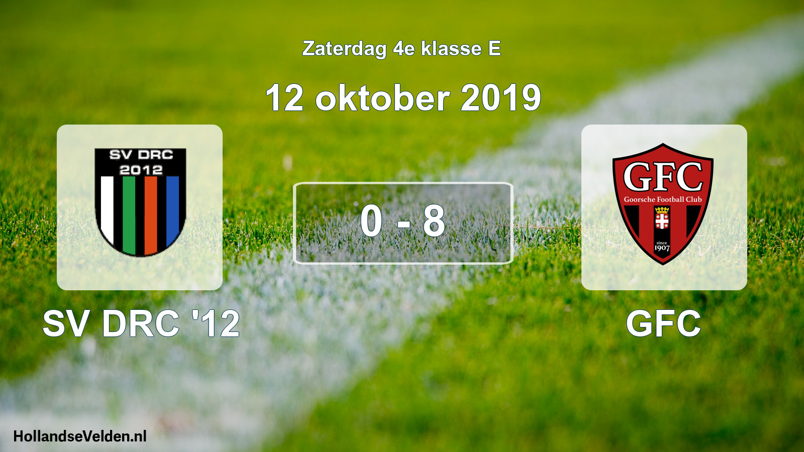 Total number of matches played: SV DRC '12 - GFC 0 - 8 (12 October 2019)