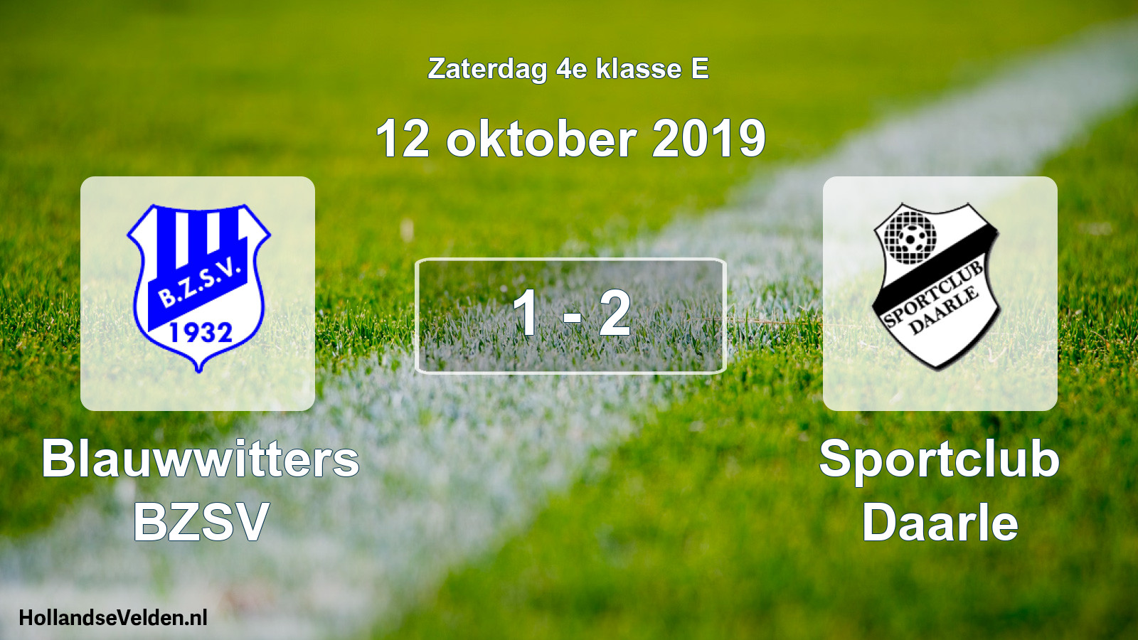 Total number of matches played: Blauwwitters BZSV - Sportclub Daarle 1 - 2 (12 October 2019)