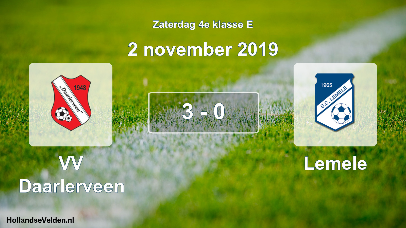 Total number of matches played: VV Daarlerveen - Lemele 3 - 0 (2 November 2019)