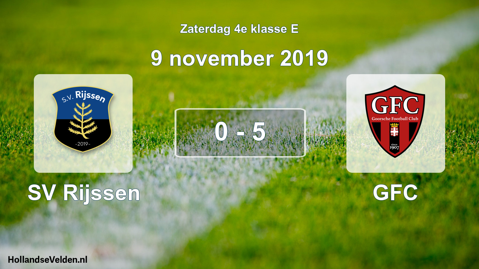 Total number of matches played: SV Rijssen - GFC 0 - 5 (9 November 2019)